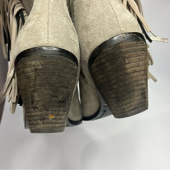 Sam Edelman Louie suede fringe boots size 8.5 - Picture 5 of 10